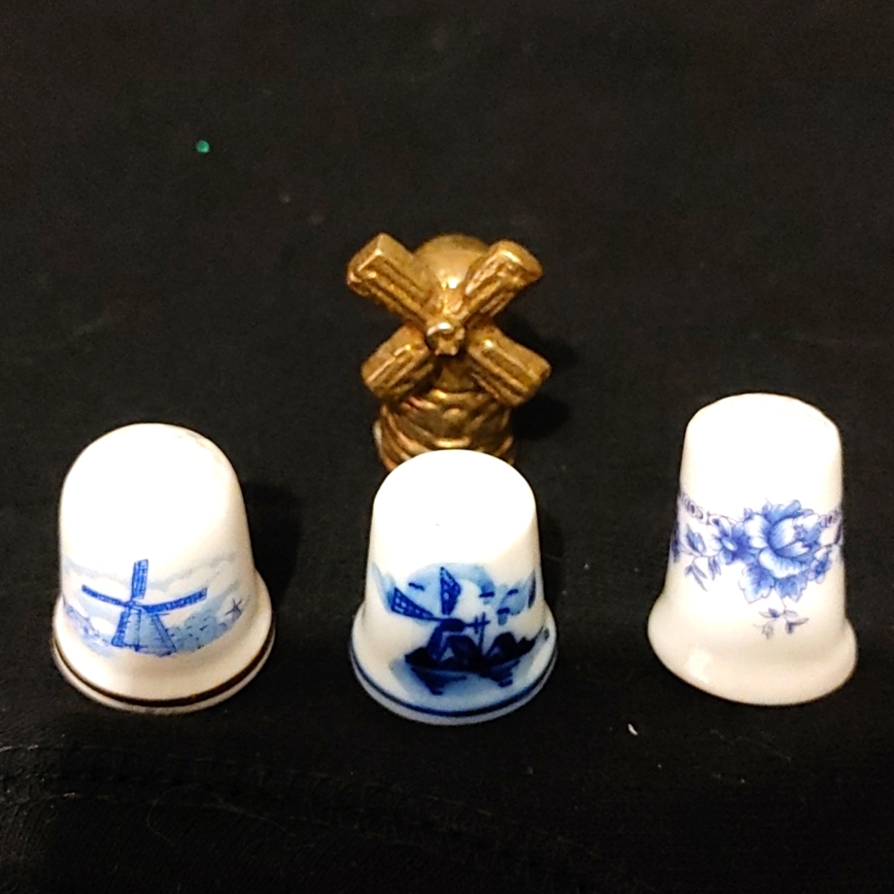 Dutch , Windmill collectible thimbles, Vintage